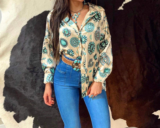 The Western Turquoise Life Blouse