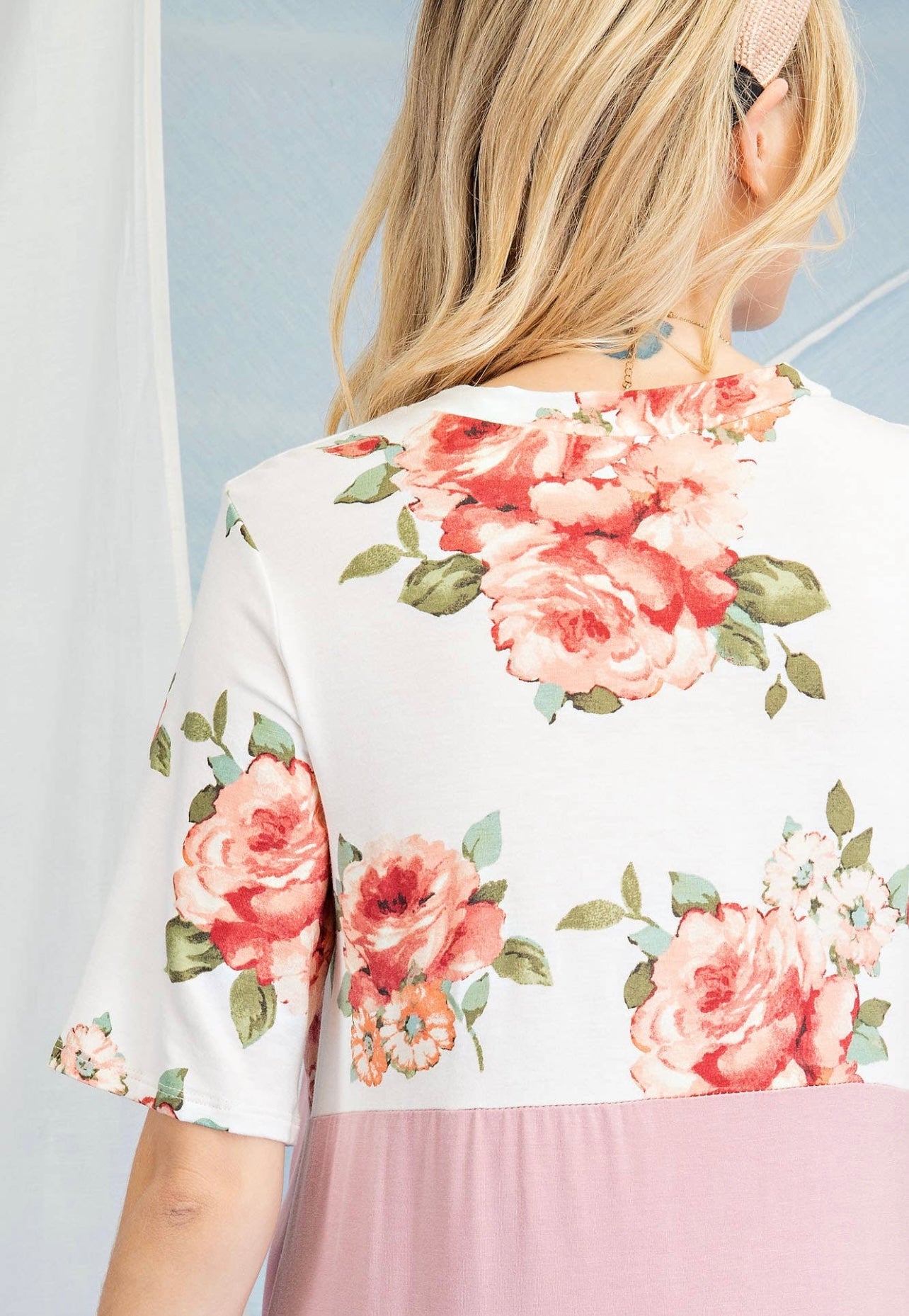 Knotted Floral Short Sleeve Top